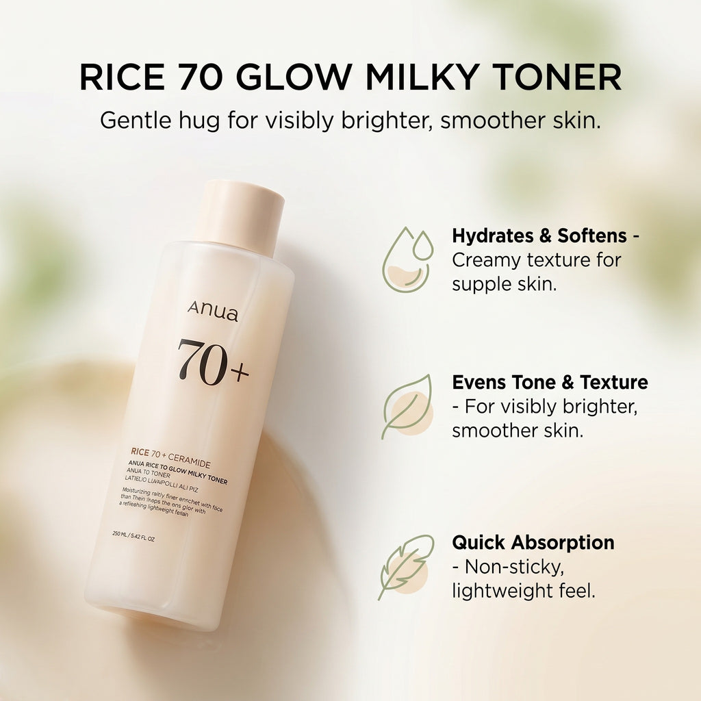 RICE 70 GLOW MILKY TONER 250ml