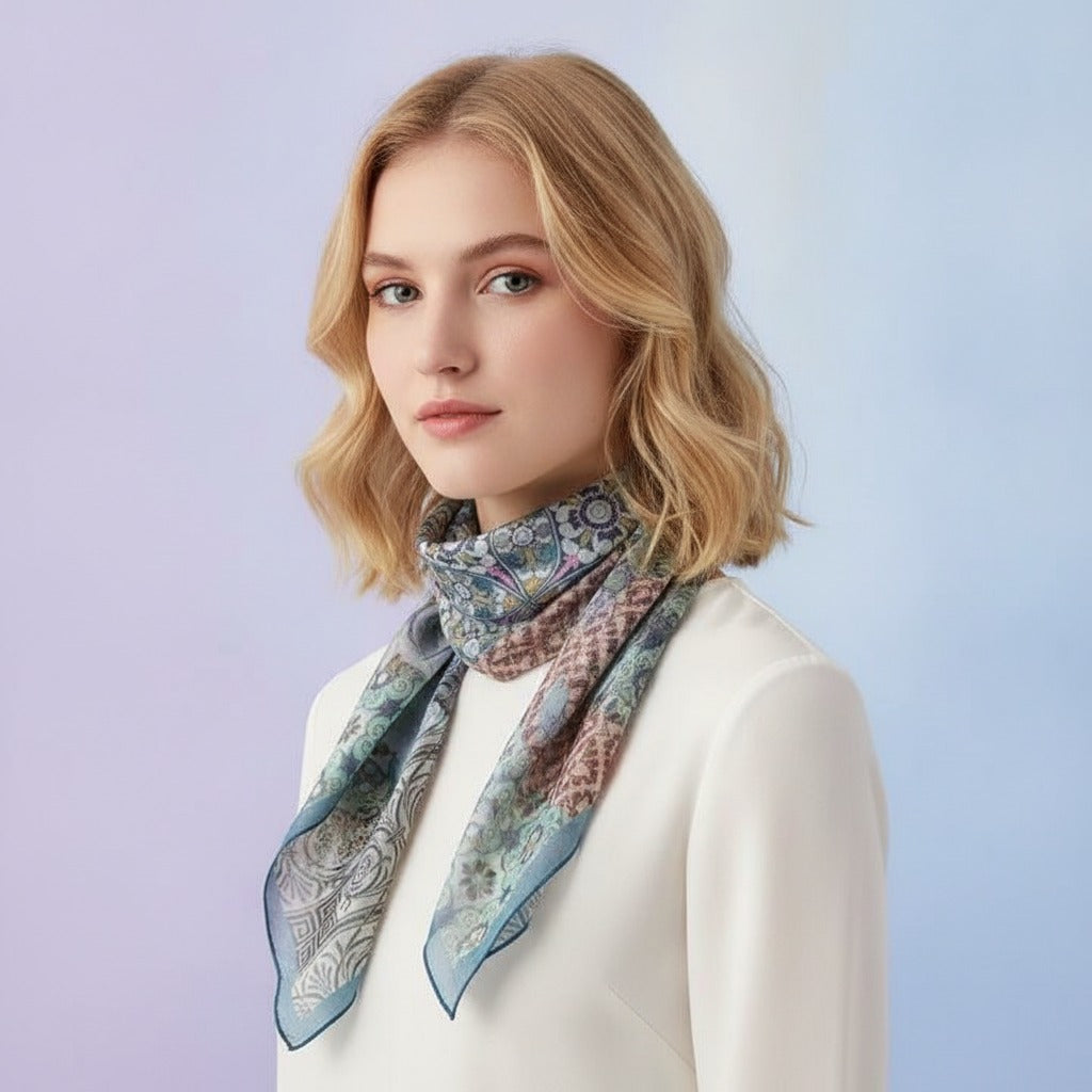 Vintage Floral Patchwork Scarf - Type 6