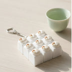 Stacked Dumpling Keychain - White