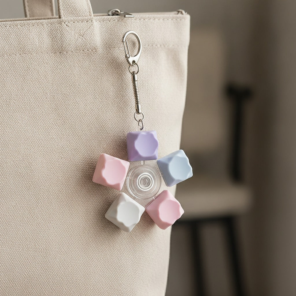 Pastel Pop Fidget Keychain - Rainbow Mix