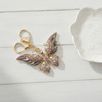 Sparkly Butterfly Charm Keychain - Purple