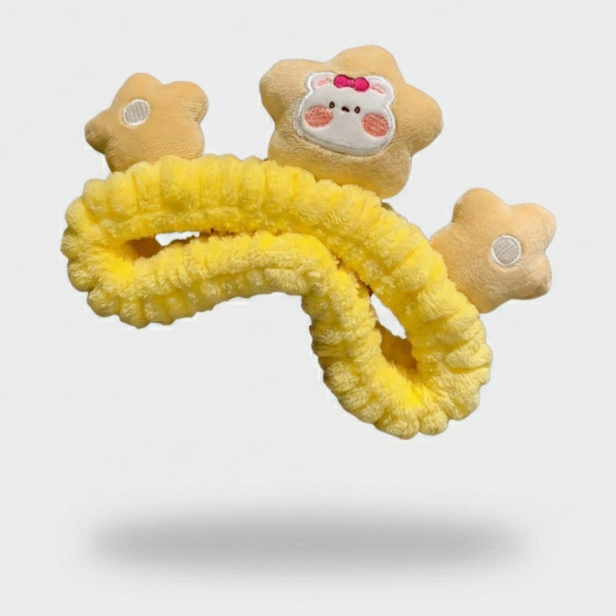Yellow Crinkle Hair Tie With Cute Character Charm – hair accessories (view 1)