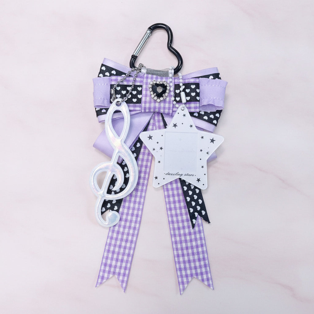 Dreamy Star Bow Bag Charm - Purple