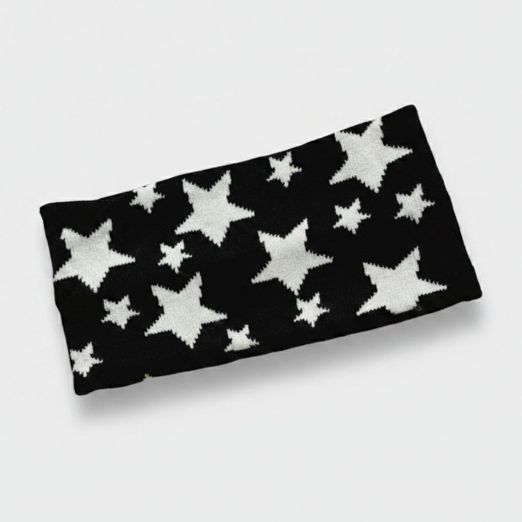 Star Knit Headband Wrap - Black – hair accessories (view 1)