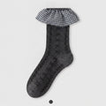 Dark Gray Bow Ruffled Crew Socks – apparel accessories (view 1)
