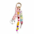 Beaded Letter Charm Keychain - Type 1