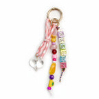 Beaded Letter Charm Keychain - Type 1