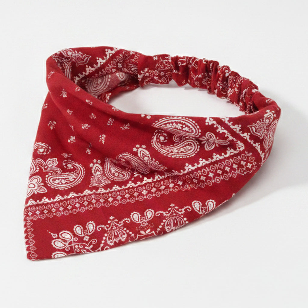Paisley Bandana Neck Wrap - Wine Red