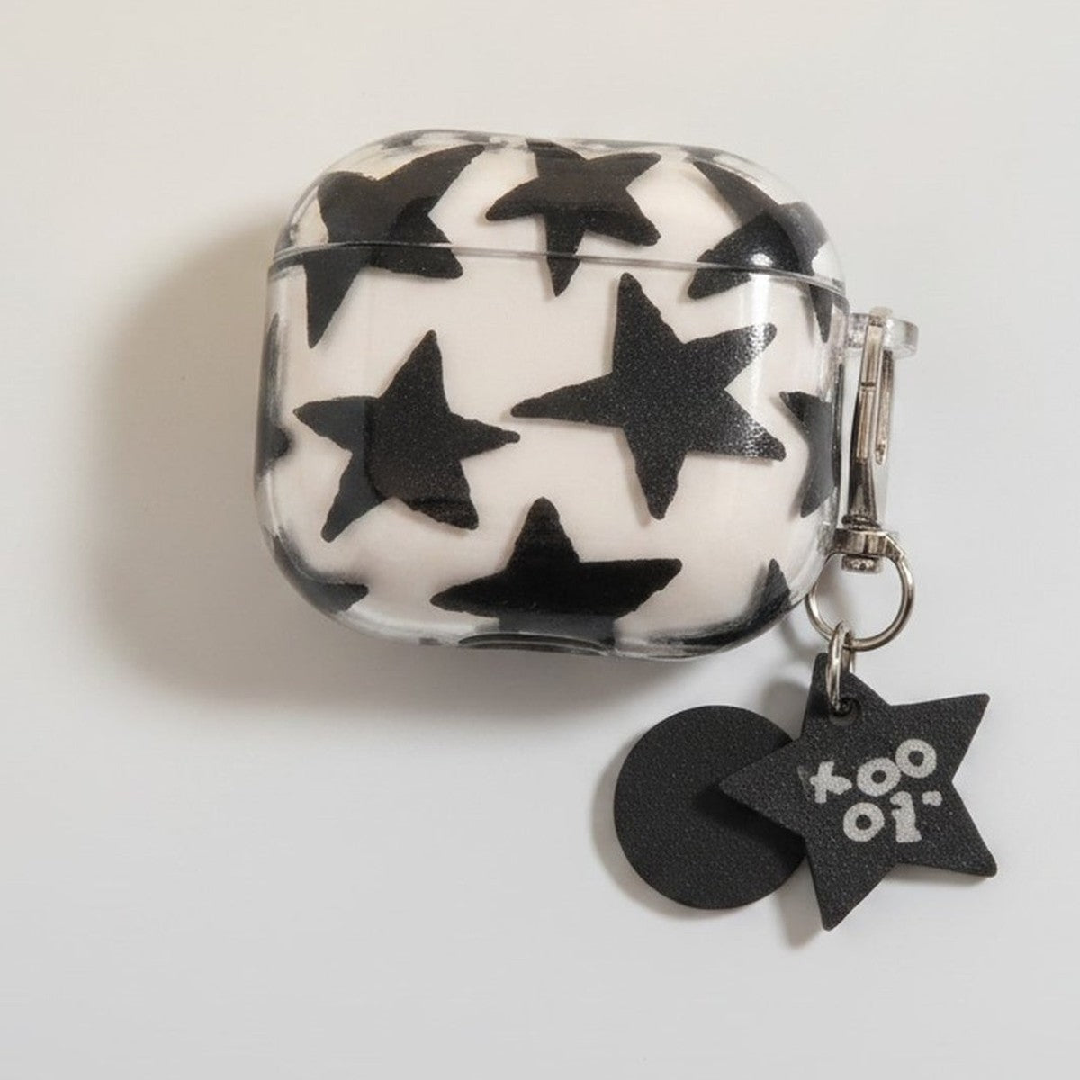 Black Star Transparent AirPods Case with Charm – tech (view 1)