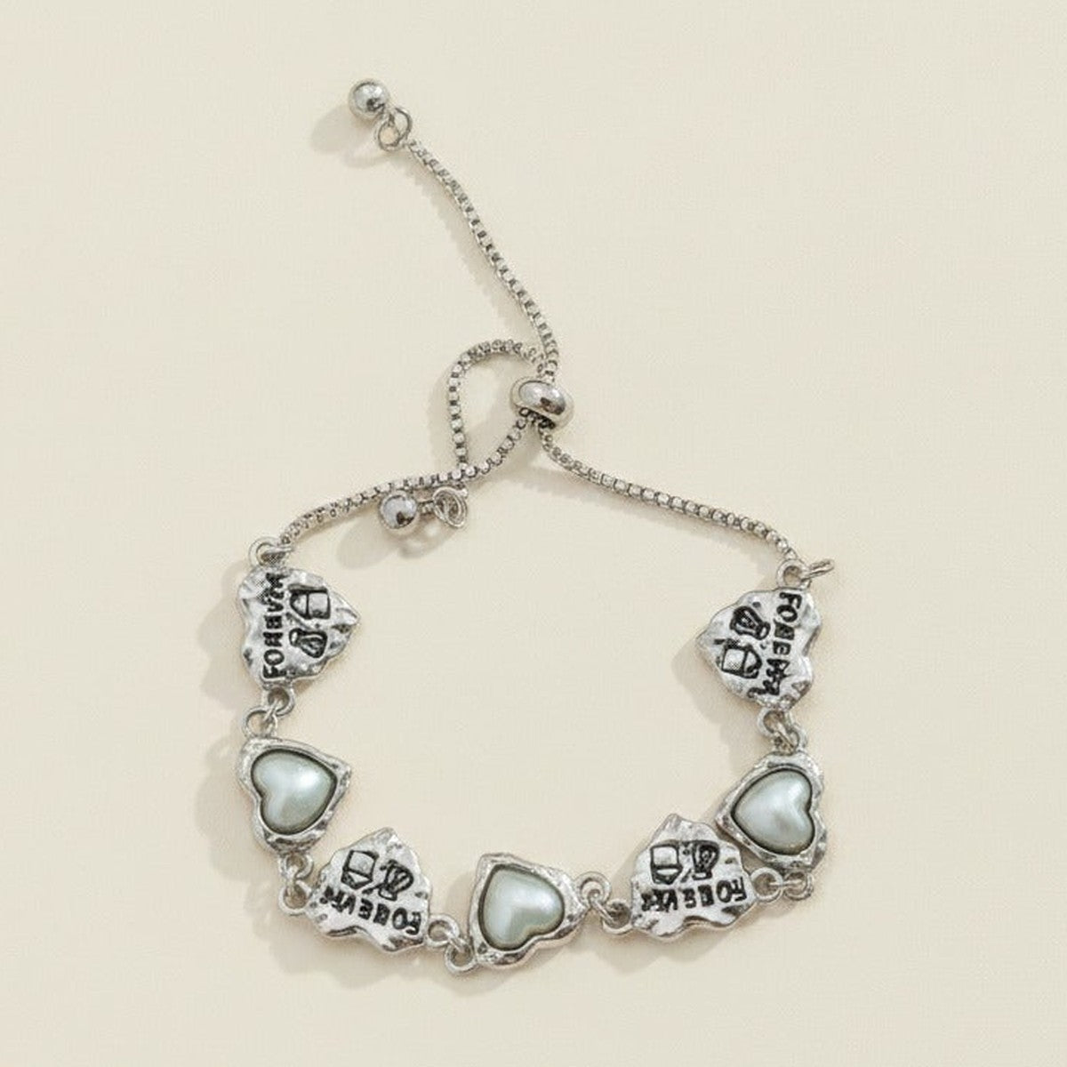 Forever Heart Pearl Charm Bracelet – jewelry (view 1)