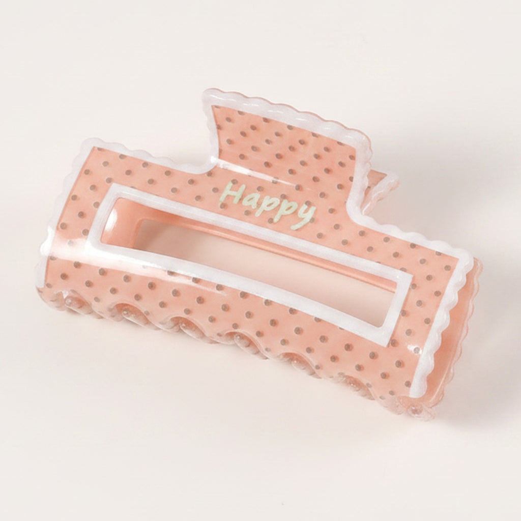 Claw Hair Clip - Peach Polka Dot – hair accessories (view 1)
