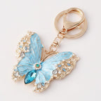 Crystallized Butterfly Charm Keychain - Sky Blue