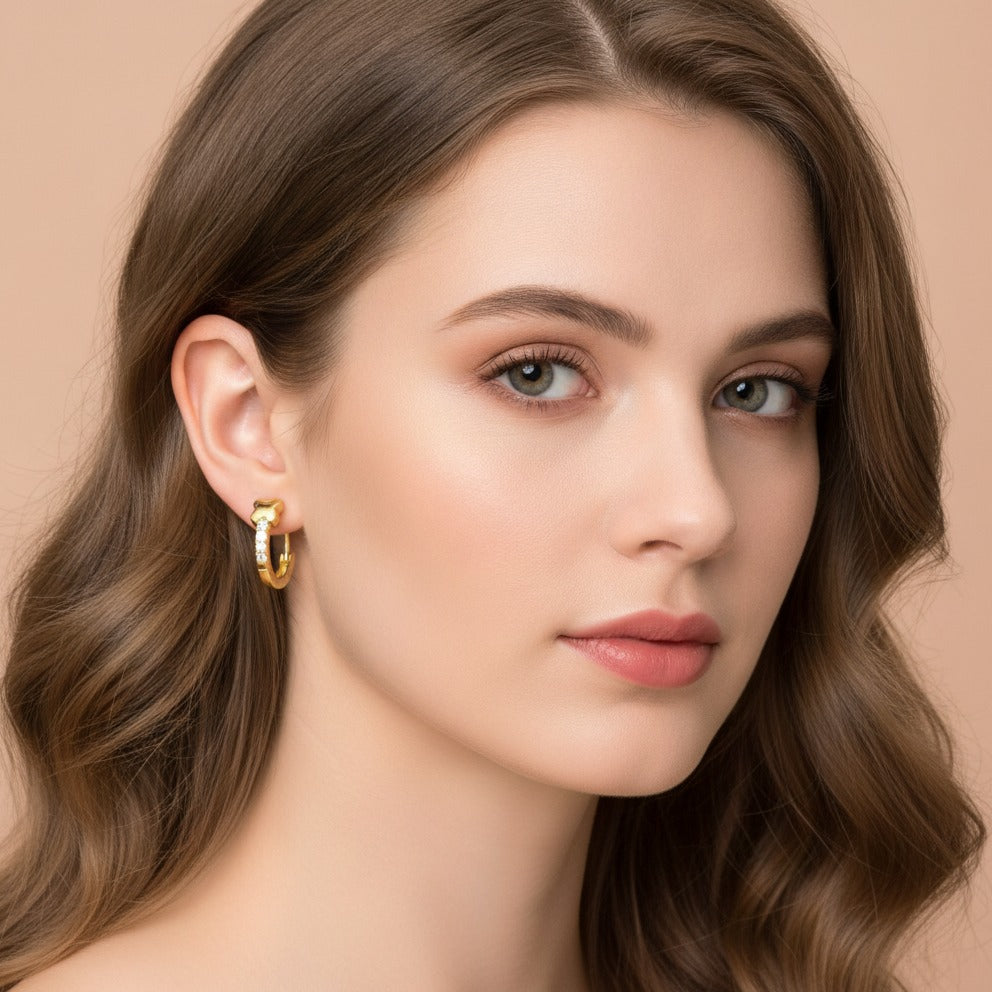 Cloud Heart Hoop Earrings - Gold