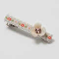 Pearl Flower Hair Clip With Rhinestone Center – hair accessories (view 1)