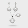 Pearl & Rhinestone Cubic Zirconia Jewelry Set (view 1)
