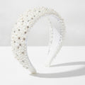 Beaded Padded Headband Knot - White – hair accessories (view 1)