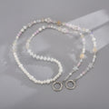 Beaded Phone Charm Strap - White