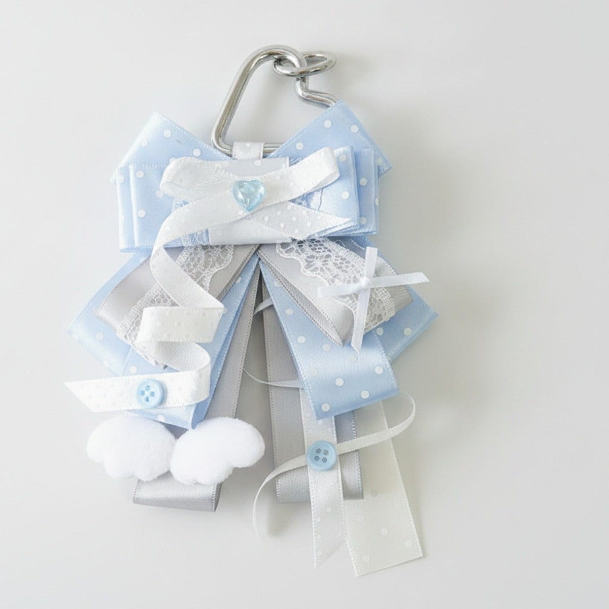 Ribbon Bow Bag Charm - Sky Blue