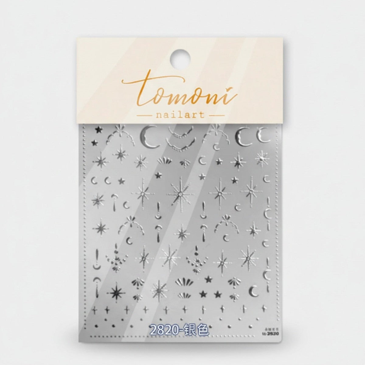 Celestial Moon Star Nail Art Stickers Silver – Korean nail care (view 1)