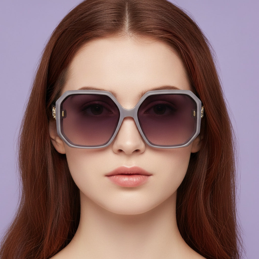 Oversized Gradient Square Sunglasses - Light Gray