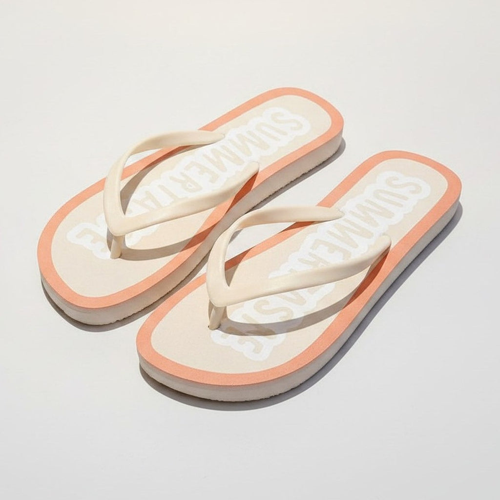Beige Summertas Women's Casual Summer Flip Flops – apparel accessories (view 1)