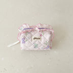 Quilted Butterfly Makeup Bag - Pink