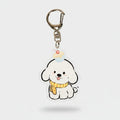Cute White Puppy Cupcake Acrylic Keychain – novelty & toys (view 1)