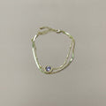 Layered Chain Bracelet with Stone - Gold