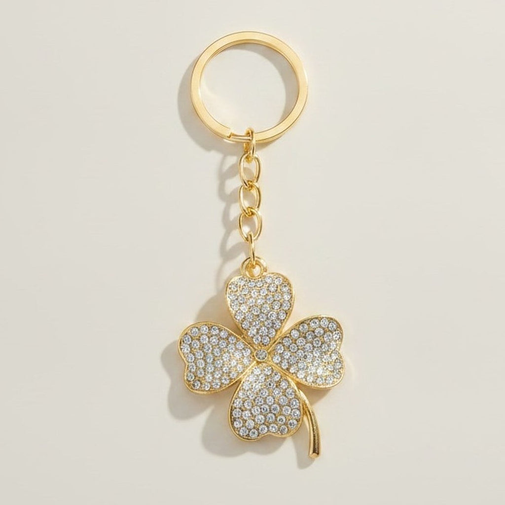 Sparkling Four Leaf Clover Crystal Keychain – jewelry (view 1)