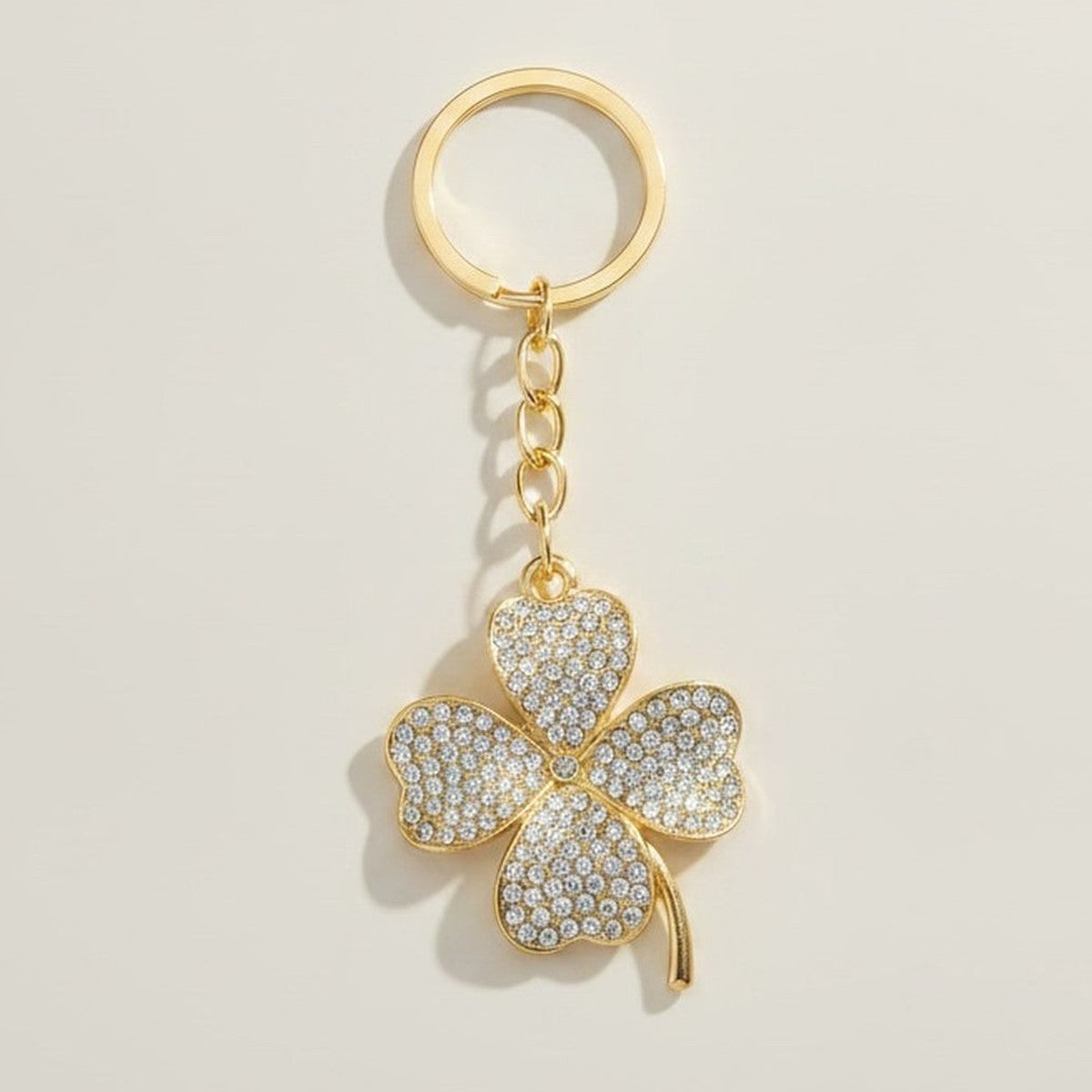 Sparkling Four Leaf Clover Crystal Keychain – jewelry (view 1)