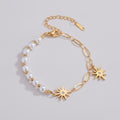 Pearl & Celestial Star Bracelet - Gold