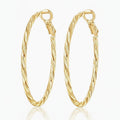 Twisted Rope Hoop Earrings - Gold