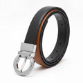 Black Leather Belt Silver Circle Buckle – scarves & belts (view 1)