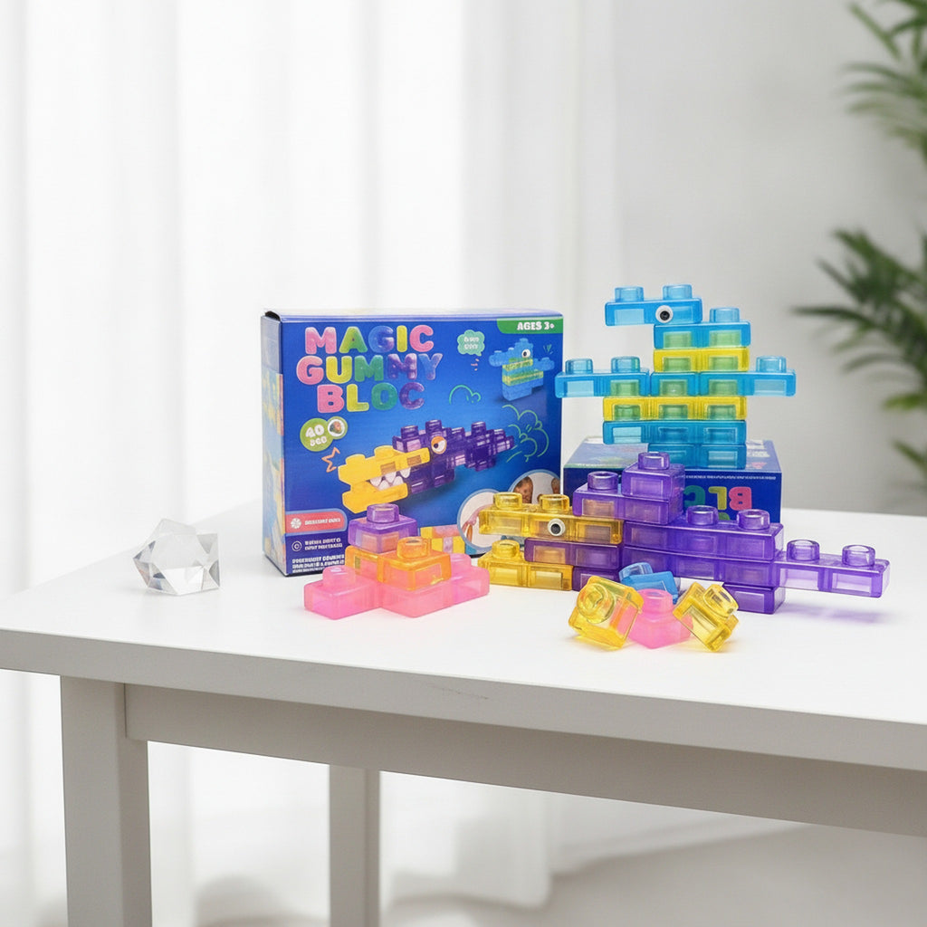 Mini Building Block Fidget Set - Neon Mix