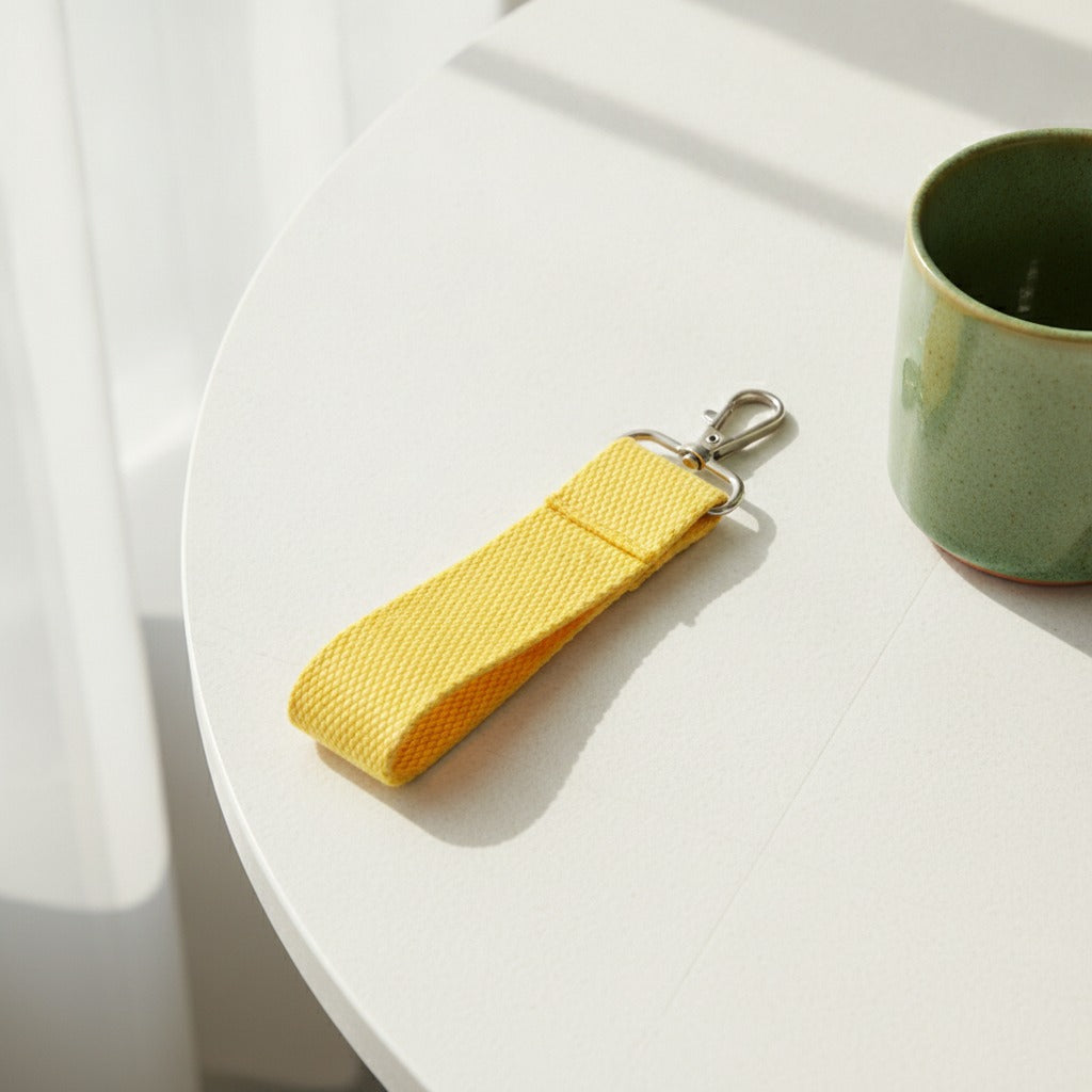Textured Keychain Pouch Kit - Silver Hook Yellow