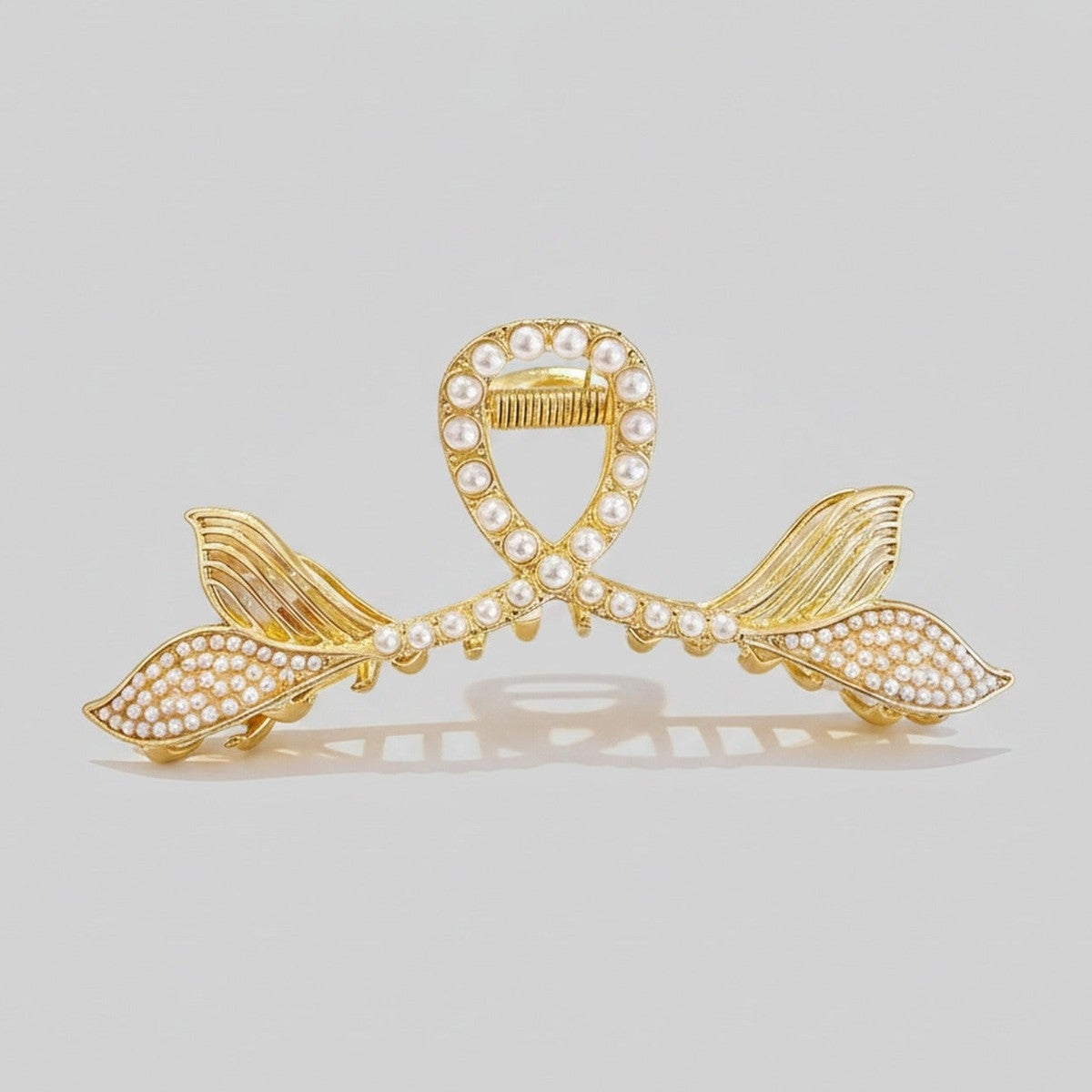 Pearl Mermaid Tail Gold Hair Claw – hair accessories (view 1)