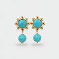 Turquoise Sunburst Drop Earrings Turquoise