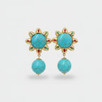 Turquoise Sunburst Drop Earrings Turquoise