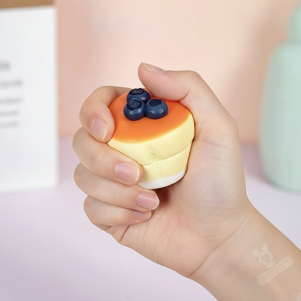 Blueberry Soufflé Squishy - squeeze in hand
