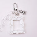 Ornate Frame Photo Keychain - White