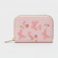 Floral Pink Zip Wallet With Heart Detail – bags & wallets (view 1)