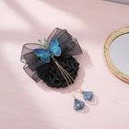 Butterfly Mesh Hair Claw Clip - Sky Blue