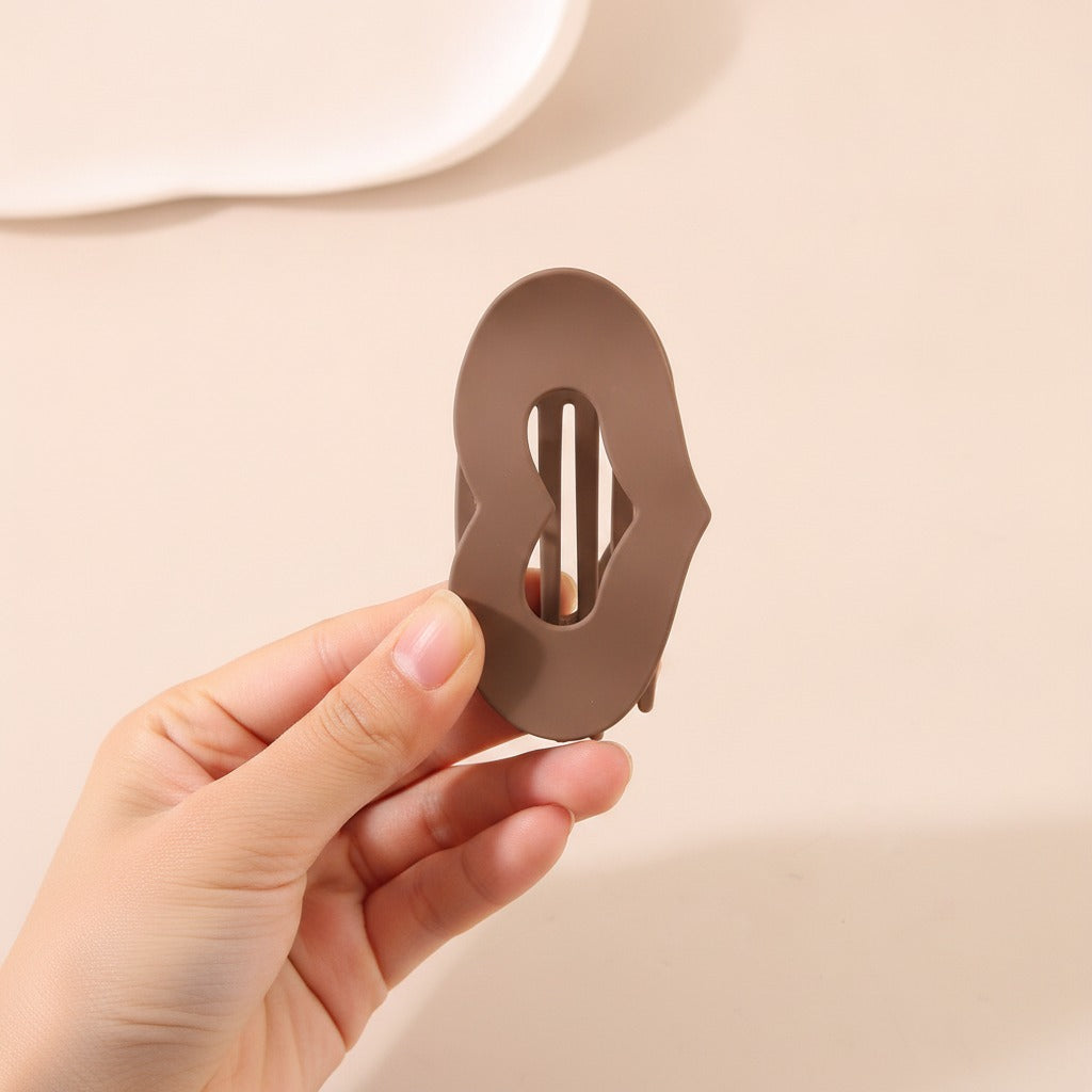 Matte Pointed Hair Claw Clip - Warm Taupe