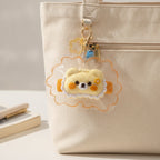 Fuzzy Cat Squishy Keychain - Yellow