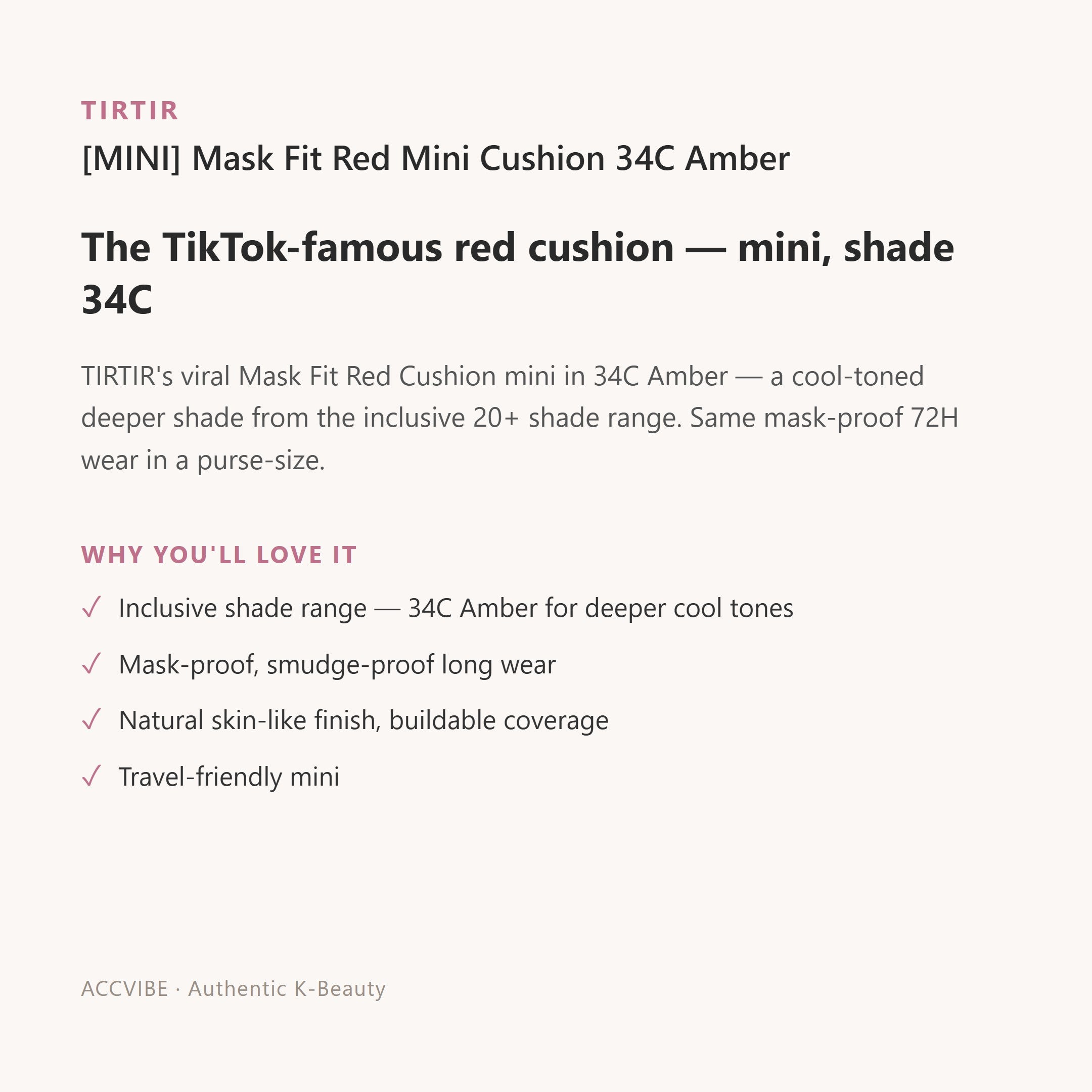 [MINI] Mask Fit Red Mini Cushion 34C Amber