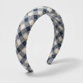 Quilted Padded Headband - Blue Check – hair accessories (view 1)