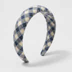 Quilted Padded Headband - Blue Check – hair accessories (view 1)