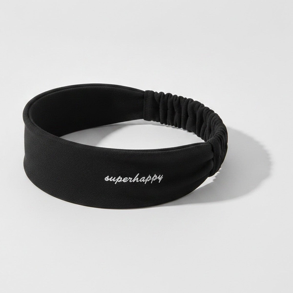 Ruched Stretchy Hair Wrap Headband - Black – hair accessories (view 1)