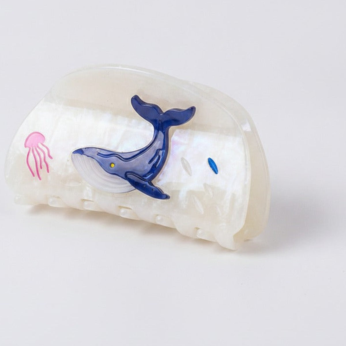 Ocean Vibes Mini Hair Claw - White Whale