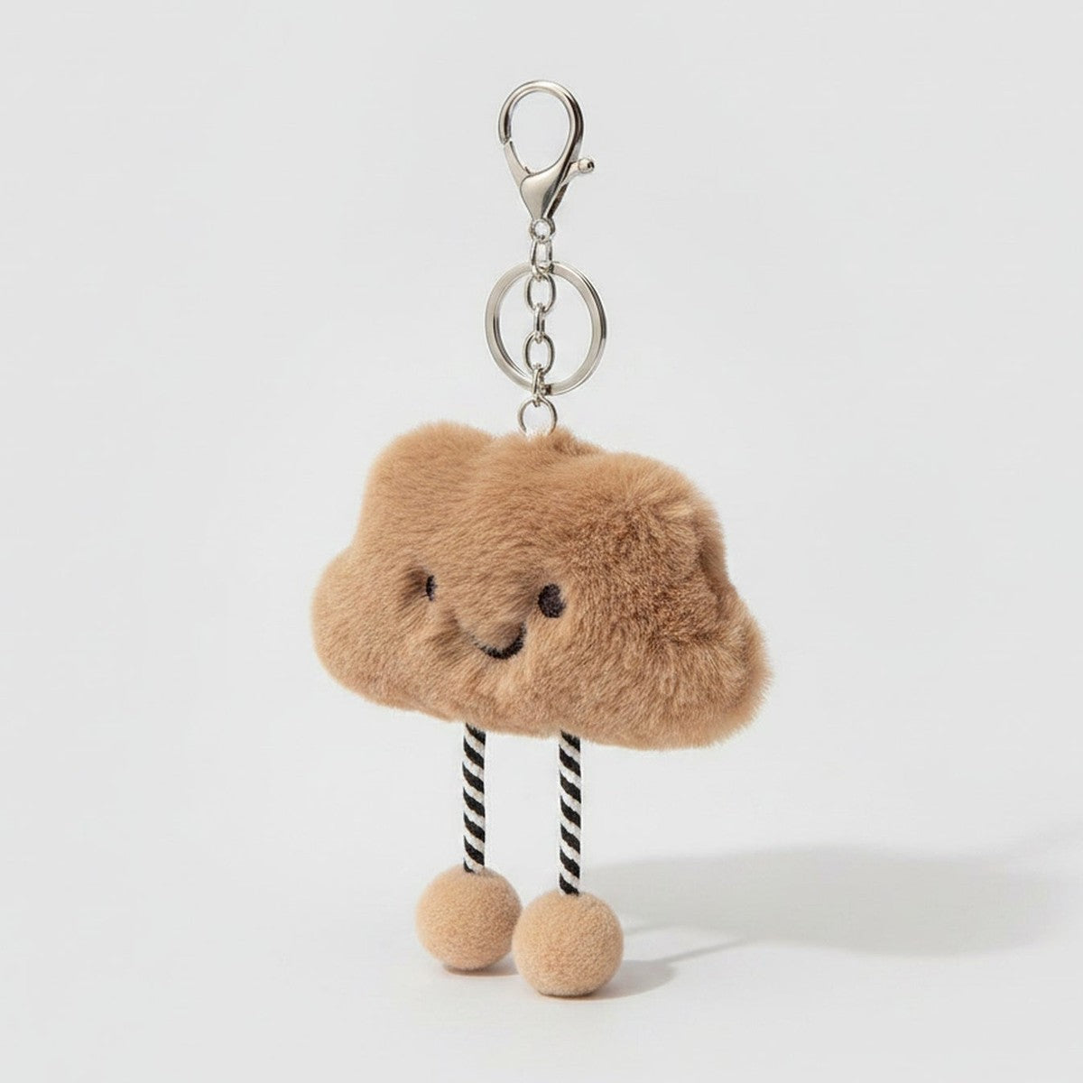 Smiley Shell Plush Bag Charm - Camel – bags & wallets (view 1)